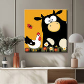 Painting by Numbers Cow and Chicken on Meadow